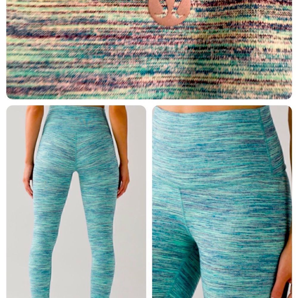 LuLuLemon Wunder Under Gorgeous teal blue active pants!